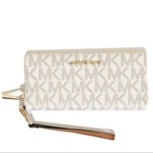 MICHAEL Michael Kors White and Gold Logo Wallet